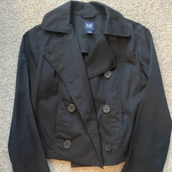 Gap black small lightweight casual peacoat - Picture 5 of 7